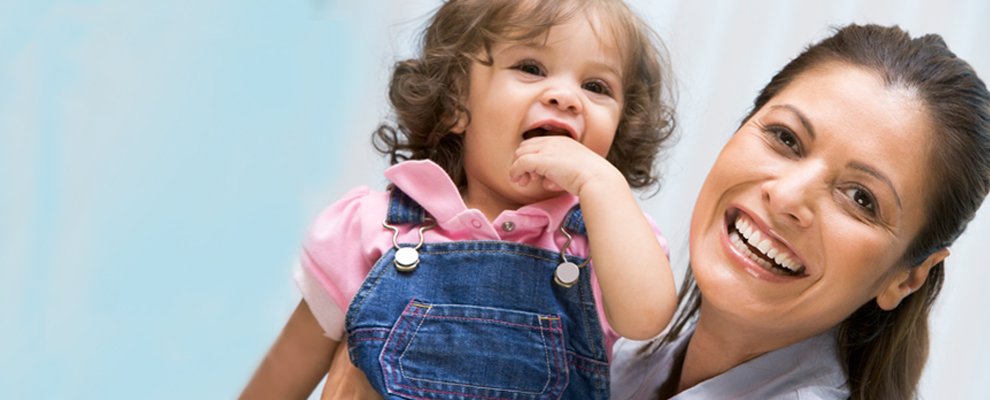 Image of happy mom and baby at SBH Ambulatory Care Center