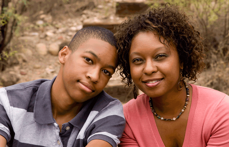 Image of Mom and Son showing their love for each other