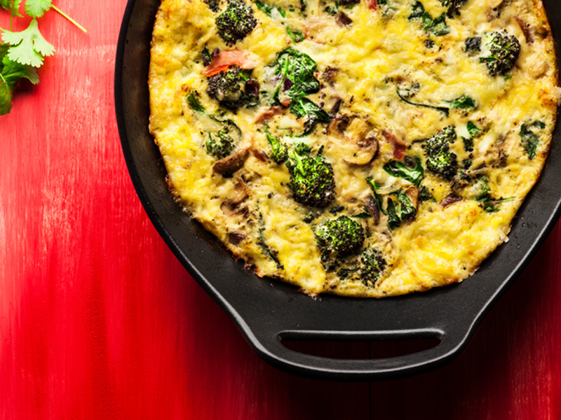 Image of Asparagus, Leek, & Mushroom Frittata