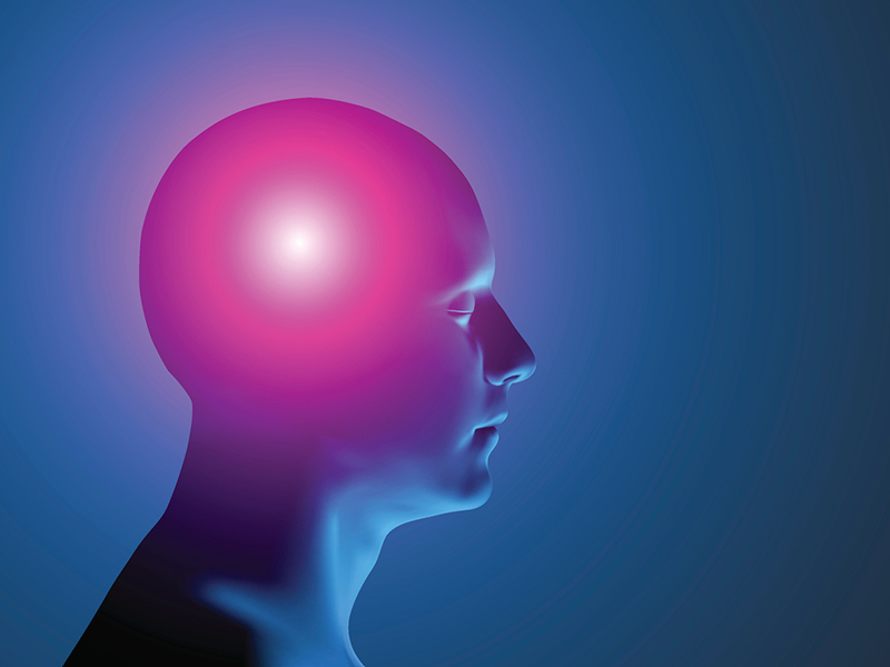 illustration of 3D human with migraine