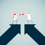 Illustration of an MD and a DO explaining their differences