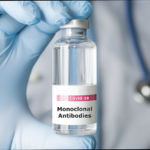 Doctor hold a vial of monoclonal antibodies, a new treatment for coronavirus Covid-19