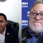 Picture of Congressman Richie Torres and Dr. David Perlstein during a podcast